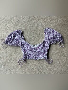 Floral Purple Crop Top